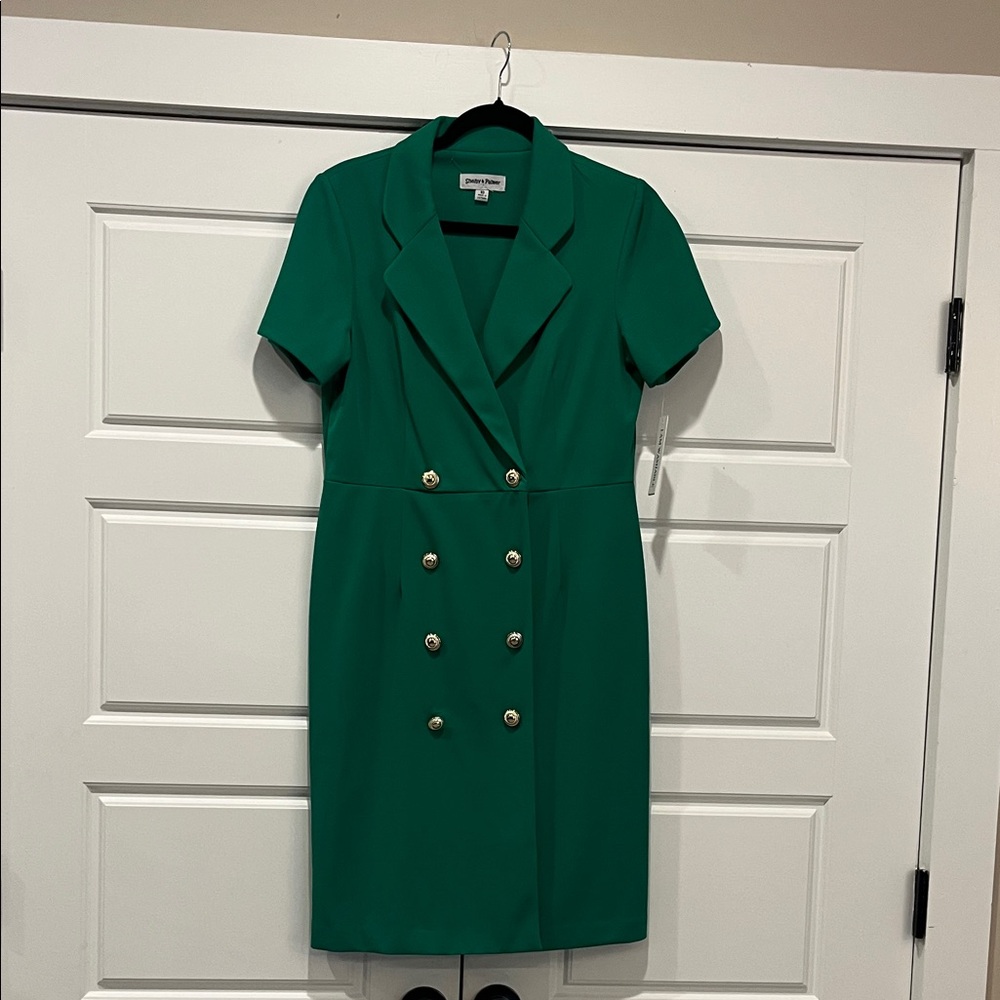 Shelby & Palmer Emerald Double-Breasted Midi Dress